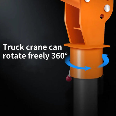 Heavy Duty Folding Hoist Truck For 2200lb Lift 110V Electric Jib Crane rotation mechanism, painted steel orange, detail view