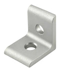 Beefy Two Hole Inside Corner Bracket For T Slot Aluminum Extrusions, 90 Degree Angle Clamp Compatible With 10 Series 1 Inch Profiles, Clear Anodized Finish, 0.281 Inch Through Holes, Durable Aluminum Construction