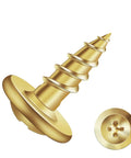 Built Tough Number 8 Half Inch Wood Screws 500 Pack Carbon Steel Truss Head Fasteners image of golden truss head screw.