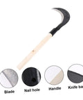 Manganese Steel Long Handle Scythe For Weeding And Lawn Care Tough As Nails Heavy Duty Garden Tool With Sharp Blade Ergonomic Grip