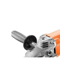 Heavy Duty 15 Amp Corded 7 Inch Angle Grinder With Adjustable Twist Handle showing detailed handle design for comfortable grip.