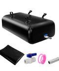 Foldable 300 Gallon Water Storage Bladder Tank with faucet, portable carry rings, and components for outdoor transport and emergencies
