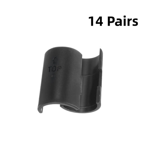 Locking Wire Shelf Clips Set 28 Pieces 14 Pairs Fits 1 Inch Posts 25mm Plastic Shelving Sleeves Replacements close-up