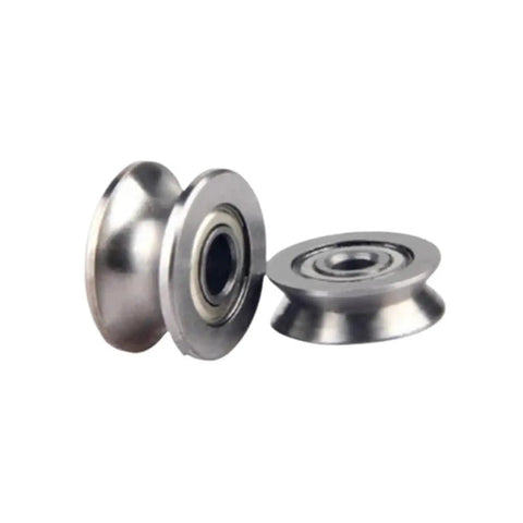10 Pack Miniature Ball Bearings V Groove And U Groove Wire Guide Track Rollers with polished steel for smooth movement.