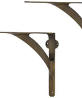 Set Of 2 Heavy Duty Brass Shelf Brackets For 8 10 12 Inch Shelves Gold Finish L Shaped Wall Brackets Adjustable Mounting Hardware Included 7 3 Eighths By 9 7 Eighths Inches Built Tough