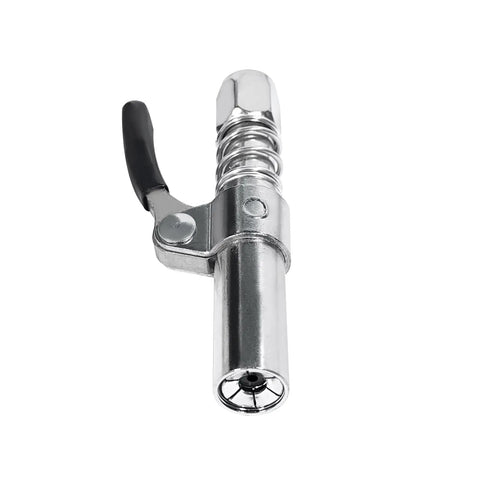 Metal nozzle component from Grease Gun Accessory Kit With Needle Dispenser 90 Degree Coupler 12 Inch Hose Fitting Cleaner And More