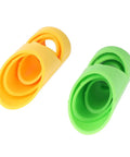 Foam Pipe Cutter Kit 6-Piece Set With Insulation Cutting Guide in yellow and green plastic for DIY use