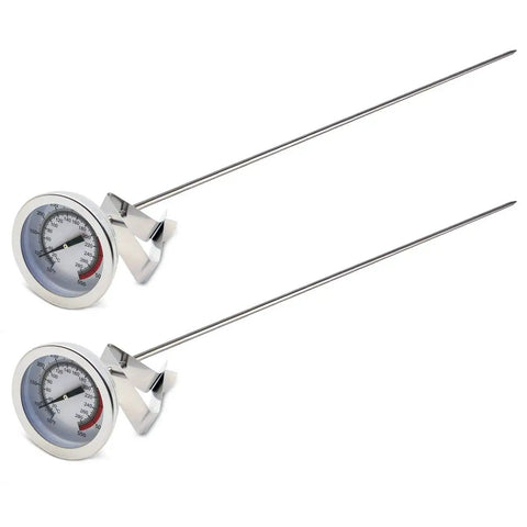 15 Inch Turkey Fryer Thermometer With Pot Clip 2 Pack 2 Inch Dial Candy Thermometer Stainless Steel Clip Deep Fry Oil Thermometer