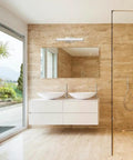 Modern bathroom with 24 Inch MVOLT Vanity Light Fixture With Cylinder Shade Color Temperature Switchable 3000K 3500K 4000K 90 CRI KR Mount