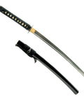 Dope Unsharpened Stainless Steel Iaido Training Sword For Safe Practice 21 Inch Wakizashi Blade With Fuller Groove shown with sheath