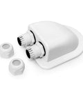 IP68 Waterproof ABS Solar Cable Entry Gland Dual Cable Entry Housing for RV Caravan and Marine Panels in white, showing two cable ports.