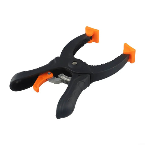 Ratcheting Hand Clamps Set With Quick Release Grip, 6 Inch And 8 Inch Jaw Openings, Heavy Duty Clamps For Woodworking And Carpentry, Pro Grade Build For Studio And Shop Projects, Strong Secure Grip, Easy One Hand Operation, Black And Orange ratcheting hand clamp with quick-release grip