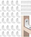 Beefy Heavy Duty White Corner Braces For Wood Shelves L Brackets 90 Degree Right Angle Stainless Steel Fasteners 1x1 Inch 30 Pack