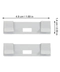 12 Piece White Metal Vertical Blind Repair Tabs Heavy Duty Replacement Clips For Window Shades, white plastic clips, dimensions shown.