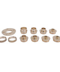 Badass Router Template Set With Eight Solid Brass Bushing Guides For No Sweat Woodworking Builds Comes With A Rugged Carrying Case featuring eight brass bushing sleeves.