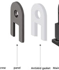 Heavy Duty Glass Door Hinge 360 Degree Pivot Rotation For Smooth As Butter Bathroom And Shower Doors components including hexagonal screw and gaskets.
