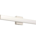 Slick Brushed Nickel 24 Inch LED Vanity Light Bar, 14W Dimmable 4000K Natural White Over Mirror For Bathroom And Makeup, Modern Wall Mount Fixture With Easy Install, showing brushed nickel finish and white acrylic design.