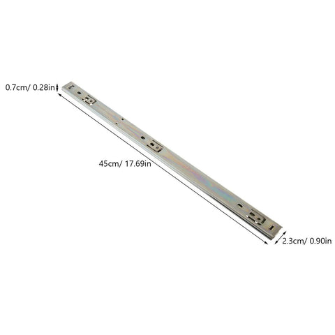 Galvanized Iron Two Section Keyboard Drawer Slides With Smooth Glide Heavy Duty Ball Bearing Rails For Cabinets Desks And Furniture Trays Built Tough For Heavy Loads Quick Install Keyboard Tray Extension, 45cm