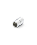 Single socket from the 12 Piece 1/4 Inch Drive 6 Point Stubby Metric Socket Set With Low Profile Design, chrome finish, high visibility markings.