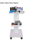 Esthetician Trolley Cart With Silent Wheels For Spa And Beauty Salon, three-tier mobile cart for tattoo work station with supplies