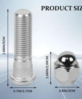 Two Piece Wheel Stud And Lug Nuts Kit M12x1.5 Rust Proof Fasteners for Hyundai Santa Fe Sonata Rio Sportage Kia