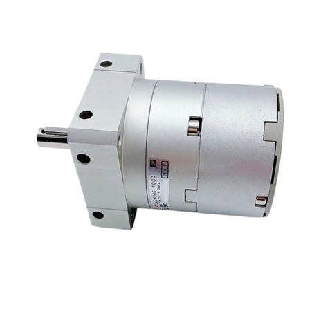 Heavy Duty Free Mount Rotary Actuator Vane Cylinder built tough for smooth operation, metallic silver finish, compact size.