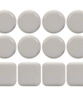 12 Pack 1 Inch Stick On Furniture Sliders Set With 8 Round And 4 Square Pads Beige Glide Movers For Carpet Hardwood Tile Floors