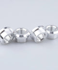 Shop Grade 3/8 Inch NPT Female Aluminum Weld On Bung Plate Kit Four Pack showcasing 6061 T6 alloy bungs with threaded openings.