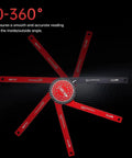 Precision Laser Etched 8.7 Inch Miter Saw Protractor And Heavy Duty Angle Finder with 360-degree reading for angles.