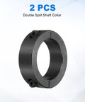 Two Piece Double Split Shaft Collar Set 35mm Bore 50mm Outer Diameter 15mm Thick Heavy Duty Carbon Steel Clamp Collar With Set Screws Black Oxide Finish