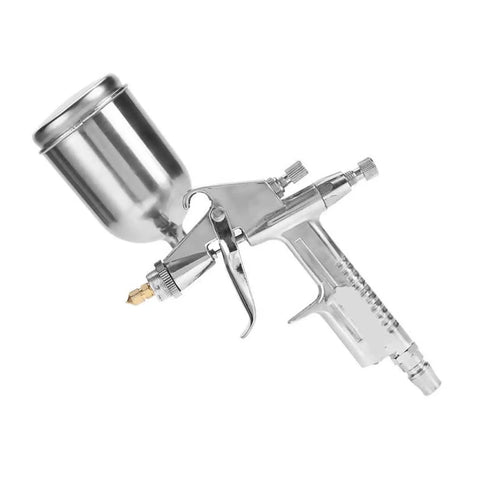 Slick Pro Grade Mini Pneumatic Paint Sprayer with stainless steel 0.5mm nozzle and copper atomizer for precision painting.