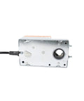 Lm230ax Damper Actuator With Five Nm Torque offers heavy duty grip, metallic body, back view showing connection and gear details.