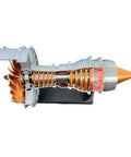 Turbofan Aircraft Engine Model Kit With Red LED Light Working Jet Engine For DIY Builders 50 Plus Piece Collectible STEM Educational Display For Aviation Nerds, cutaway view