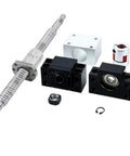 16mm Rolled Ballscrew Set With 300mm To 1500mm Lengths, BKBF12 Support, DSG16H Nut Housing, And LF Flexible Coupling components shown