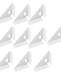 Rock Solid Corner Angle Braces, Pack Of 10 White Metal Right Angle Brackets For Furniture Repair And Cabinet Support. 3.39" size.