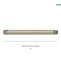 Extended 12 Inch Overhead Shower Arm In Oil Rubbed Bronze Finish With Half Inch IPS Connections For No Sweat Install