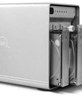 Rock Solid 10Gb Usb C Raid Storage Enclosure showcases four drive bays, silver metal design, ideal for heavy workloads on Mac or Windows.