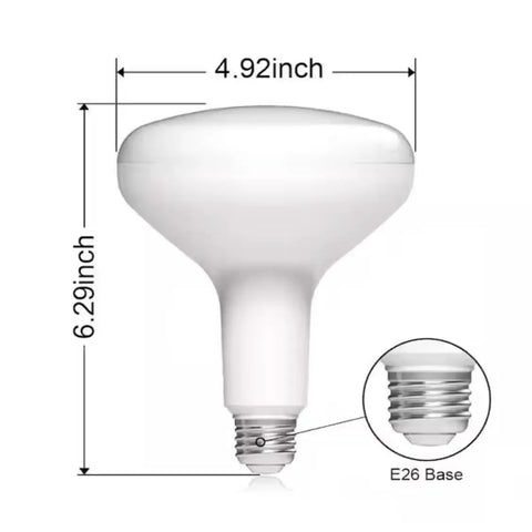 90 Watt Equivalent BR40 Dimmable LED Light Bulb Soft White Two Pack For Indoor Recessed Cans And Track Lighting dimensions