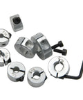 8 Pcs Drill Bit Stop Collar Set With Split Rings And M5 Set Screws, various sizes, includes Allen wrench, for precise drilling depth control