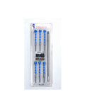 Pro Grade Ten Piece Forstner Drill Bit Set Cuts Slick Clean Holes In Wood And Tile Straight Up No Frills Heavy Duty Carbide Reinforced Alloy Steel Sized Sixteen To Twenty Five Millimeters Vibrant Blue in packaging.