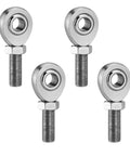 1/2 Inch Self Aligning Ball Joint Rod End Kit With Jam Nuts Lh Rh Thread Heim Spherical Bearing in steel, four pieces for hot rod steering.