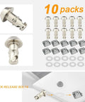 14mm Universal Motorcycle Quick Release Fairing Bolts With Clips, Quarter Turn Fasteners, silver studs and washers set.