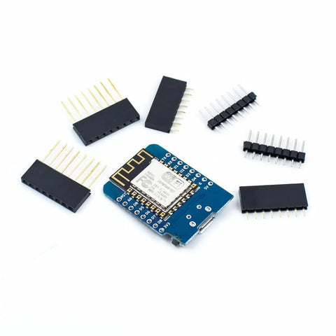 Five Pack D1 Mini NodeMCU ESP8266 ESP-12F WiFi Dev Board Bundle For Arduino IDE And WeMos D1 Mini, Tiny Lua Wireless Module shown