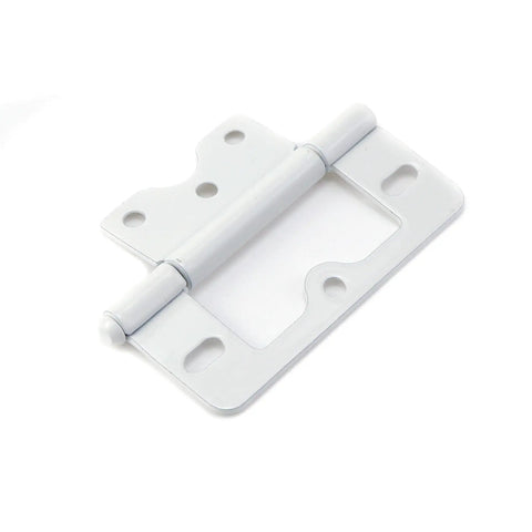 Heavy Duty 3 Inch Non-Mortise Bifold Door Hinges Iron With Electroplated Finish White 6 Pack Includes Screws Built To Last For Interior Doors And Cabinets Tough As Nails