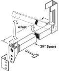 Illustration of No Nonsense 48 Inch White Aluminum Sliding Patio Door Security Bar Lock, Adjustable Length With Cut To Fit Capability design