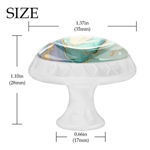 Game Changer 4 Pack Round Cabinet Knobs With Sleek Marble Look In Green Purple Gold And White Includes Heavy Duty Screws For Quick Swaps On Dressers Cupboards And Wardrobes Fast, size 1.37in diameter