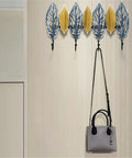Big Letter Wall Mount Coat Hook Heavy Duty Entryway Key Organizer Sturdy Home Storage Rack With Durable Matte Finish, featuring decorative leaf hooks.