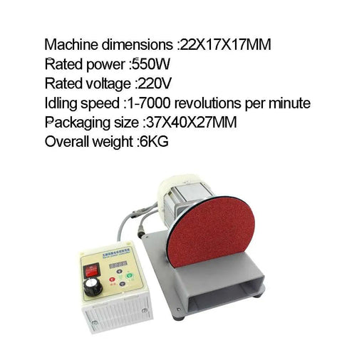 Heavy Duty Bench Grinder And Polishing Machine Featuring Workhorse 550 Watt Brushless Motor Smooth Variable Speed 200 To 7000 Rpm Sturdy Aluminum Base.