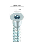Close-up of Furniture Confirmat Screw 7x59mm Hex Socket Wood Screws Zinc Plated Self Tapping Connector showing dimensions