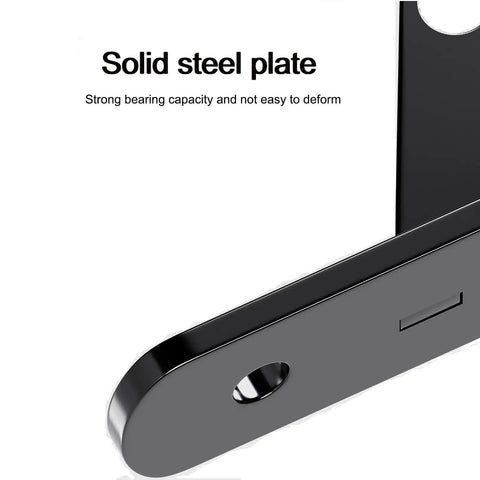 Badass Heavy Duty Shelf Brackets Wall Mount 90 Degree Corner Bracket Pair With Heavy Gusset Built To Handle Two Hundred Twenty Pounds Without Buckling Or Throwing A Tantrum, solid steel plate detail.